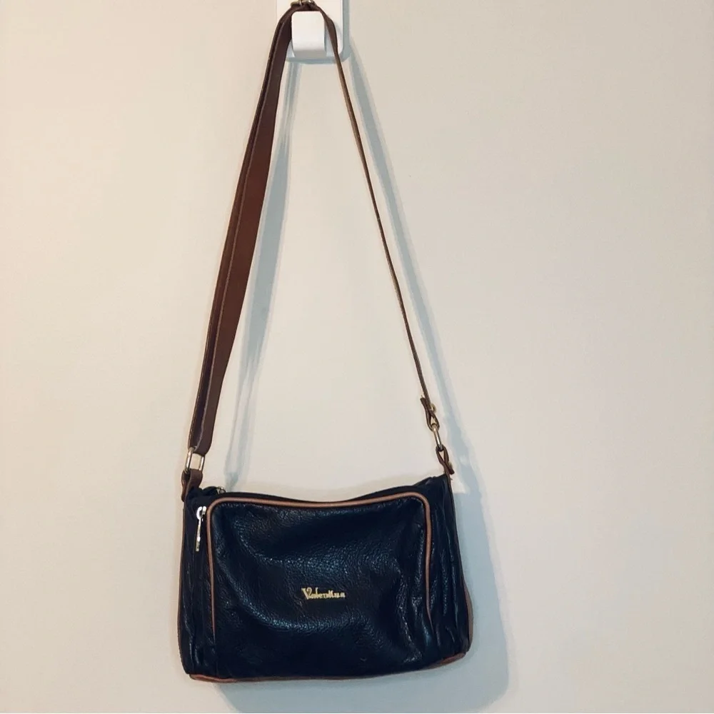 Valentina Black and Brown Shoulder Bag